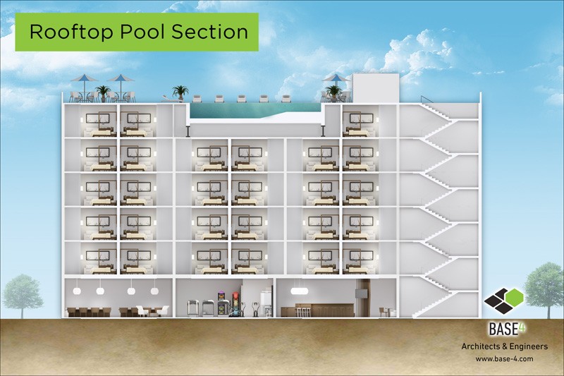 rooftop swimming pool construction details dwg