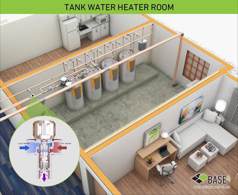 water heater in living room